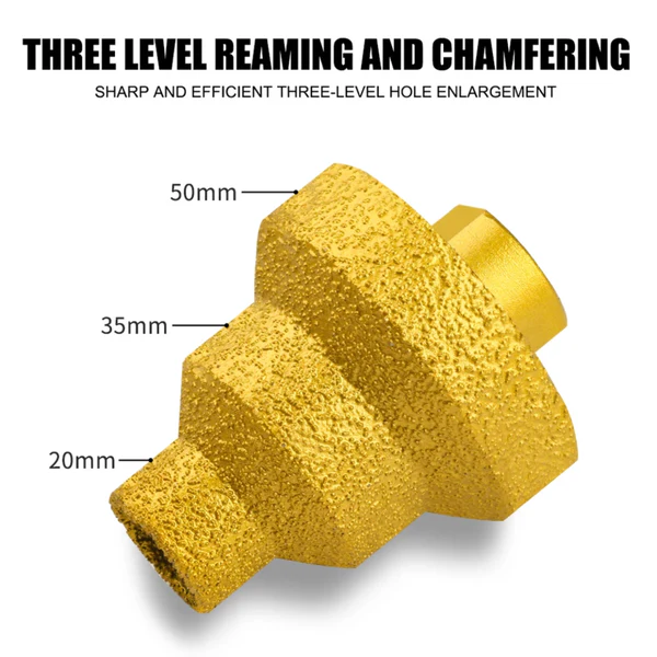 Diamond Brazed Pagoda Drill Bit for Tile, Marble & Stone | Hole Enlarging Chamfer Tool