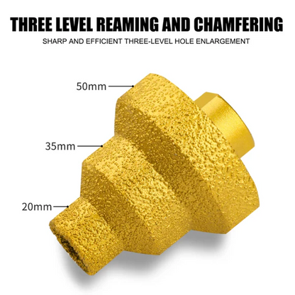 Diamond Brazed Pagoda Drill Bit for Tile, Marble & Stone | Hole Enlarging Chamfer Tool