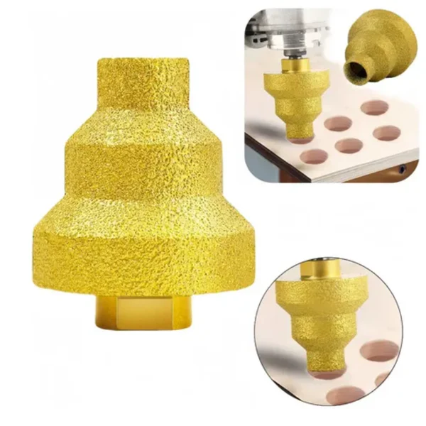 Diamond Brazed Pagoda Drill Bit for Tile, Marble & Stone | Hole Enlarging Chamfer Tool
