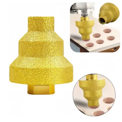Diamond Brazed Pagoda Drill Bit for Tile, Marble & Stone | Hole Enlarging Chamfer Tool
